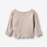 Wheat Main Knit Wraparound L/S Cleo Lace Cardigan 1356 pale lilac