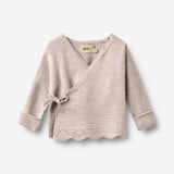 Wheat Main Knit Wraparound L/S Cleo Lace Cardigan 1356 pale lilac