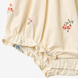 Wheat Main Kort Sommerdragt Margit Romper 9644 ivory embroidery flowers