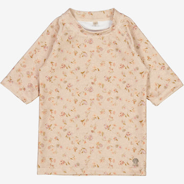 Wheat Main  Kortærmet Bade T-shirt Jackie Swimwear 1492 purple poppy flowers