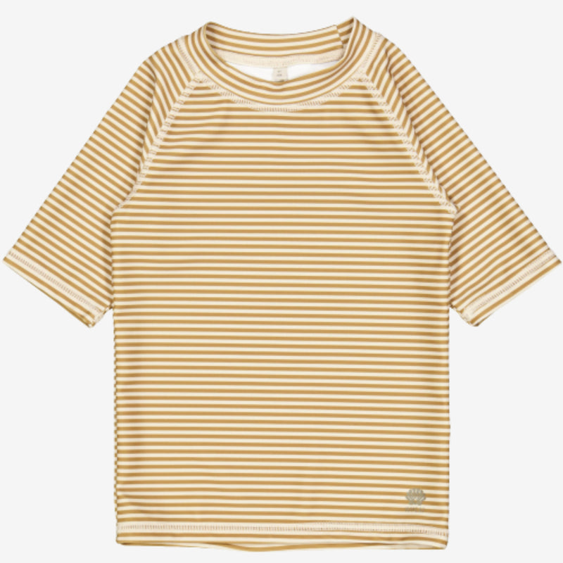 Wheat Kortærmet Bade T-shirt Jackie Swimwear 5096 golden green stripe