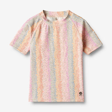 Wheat Main   Kortærmet Bade T-shirt Jackie Swimwear 9506 rainbow flowers