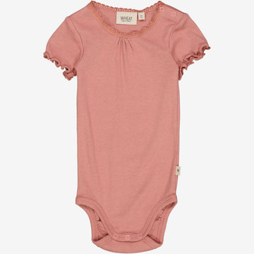 Wheat Main  Kortærmet Blonde Rib Body Underwear/Bodies 2021 old rose