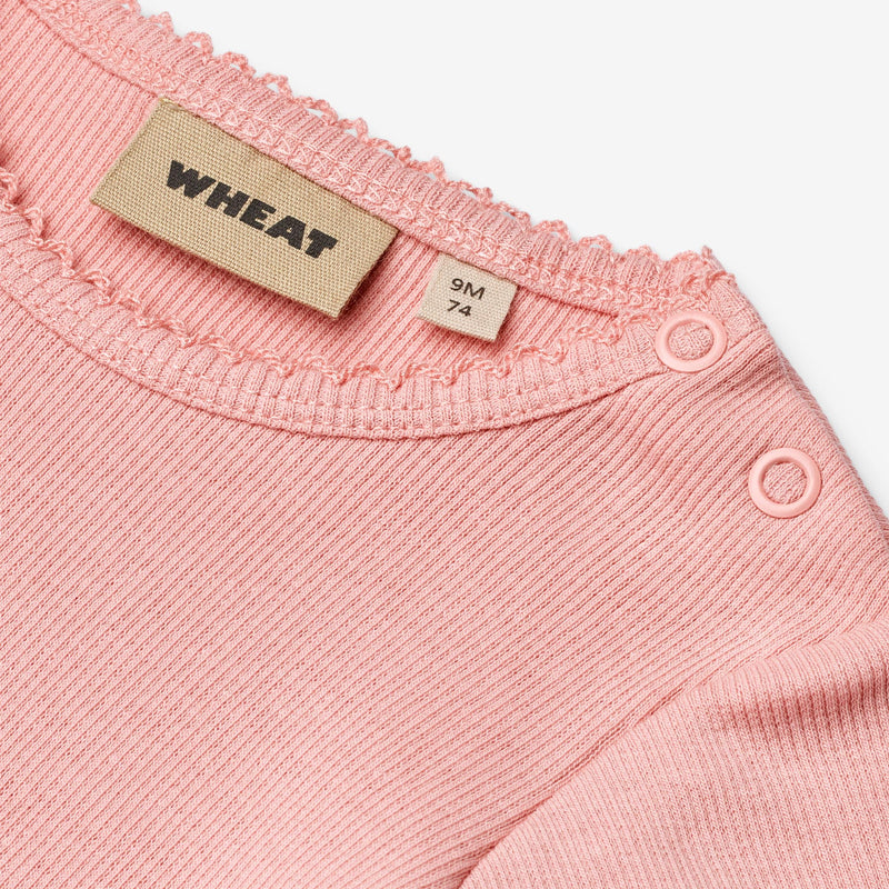 Wheat Main Kortærmet Blonde Rib Body Elisa Underwear/Bodies 2026 rose