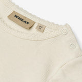 Wheat Main Kortærmet Blonde Rib Body Elisa Underwear/Bodies 3182 ivory 