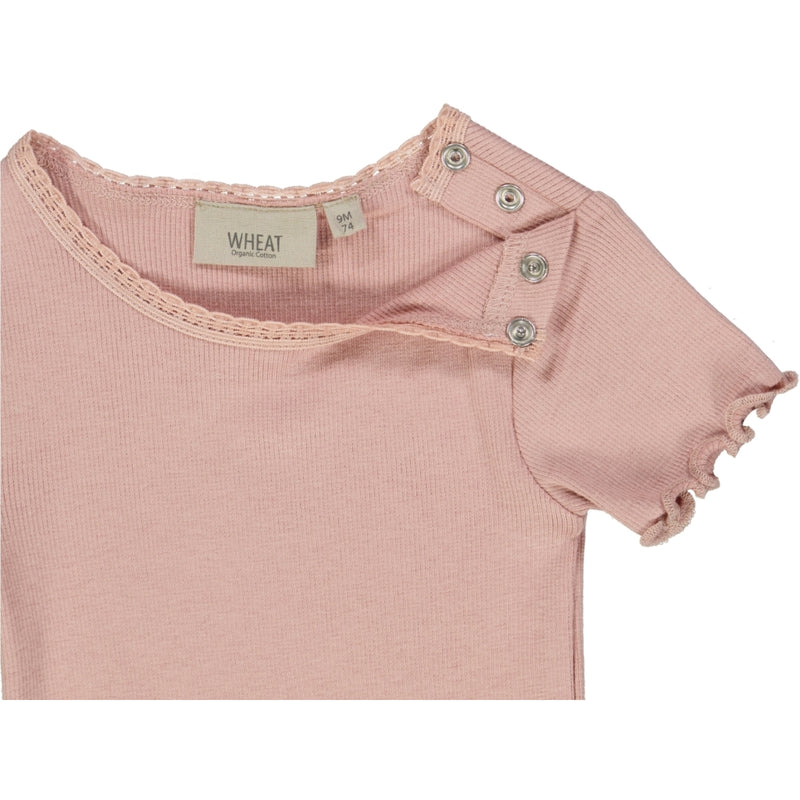 Wheat Main Kortærmet Blonde Rib T-Shirt Jersey Tops and T-Shirts 2270 misty rose