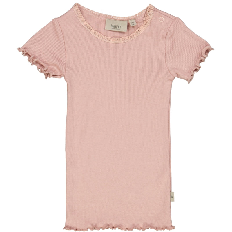 Wheat Main Kortærmet Blonde Rib T-Shirt Jersey Tops and T-Shirts 2270 misty rose