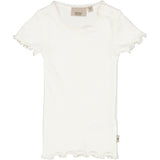 Wheat Main Kortærmet Blonde Rib T-Shirt Jersey Tops and T-Shirts 3182 ivory 