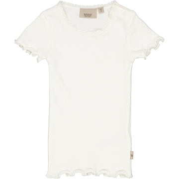 Wheat Main Kortærmet Blonde Rib T-Shirt Jersey Tops and T-Shirts 3182 ivory 