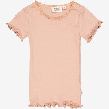 Wheat Main Kortærmet Blonde Rib T-Shirt | Baby Jersey Tops and T-Shirts 2031 rose dawn