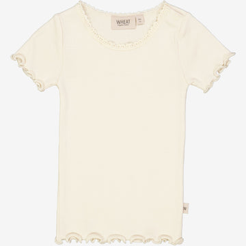 Wheat Main Kortærmet Blonde Rib T-Shirt | Baby Jersey Tops and T-Shirts 3129 eggshell 