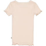 Wheat Main Kortærmet Blonde Rib T-shirt Jersey Tops and T-Shirts 2400 powder