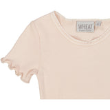 Wheat Main Kortærmet Blonde Rib T-shirt Jersey Tops and T-Shirts 2400 powder