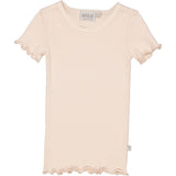 Wheat Main Kortærmet Blonde Rib T-shirt Jersey Tops and T-Shirts 2400 powder