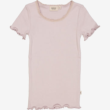 Wheat Main Kortærmet Blonde Rib T-shirt Jersey Tops and T-Shirts 1354 soft lilac