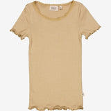 Wheat Kortærmet Blonde Rib T-shirt Jersey Tops and T-Shirts 3308 latte