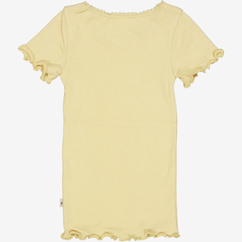 Wheat Kortærmet Blonde Rib T-shirt Jersey Tops and T-Shirts 5106 yellow dream