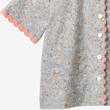 Wheat Main Kortærmet Blonde Skjorte Vilma Shirt 2650 air blue flowers
