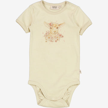 Wheat Main  Kortærmet Body Blomster Lam Underwear/Bodies 3186 clam