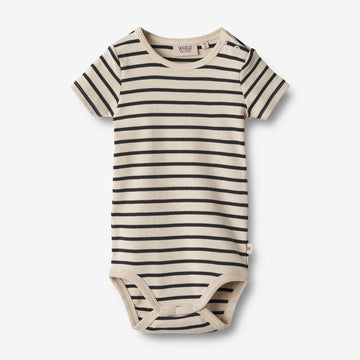 Wheat Main Kortærmet Body Edvald | Baby Underwear/Bodies 1433 navy stripe