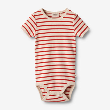 Wheat Main Kortærmet Body Edvald | Baby Underwear/Bodies 2078 red stripe