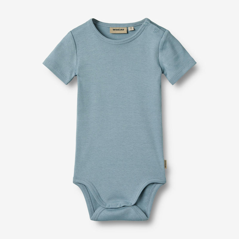 Wheat Main Kortærmet Body Timo | Baby Underwear/Bodies 1011 ashley blue