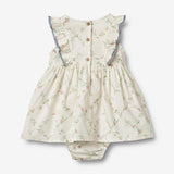 Wheat Main Kortærmet Bodykjole Sofia Suit 9426 ivory checked flowers