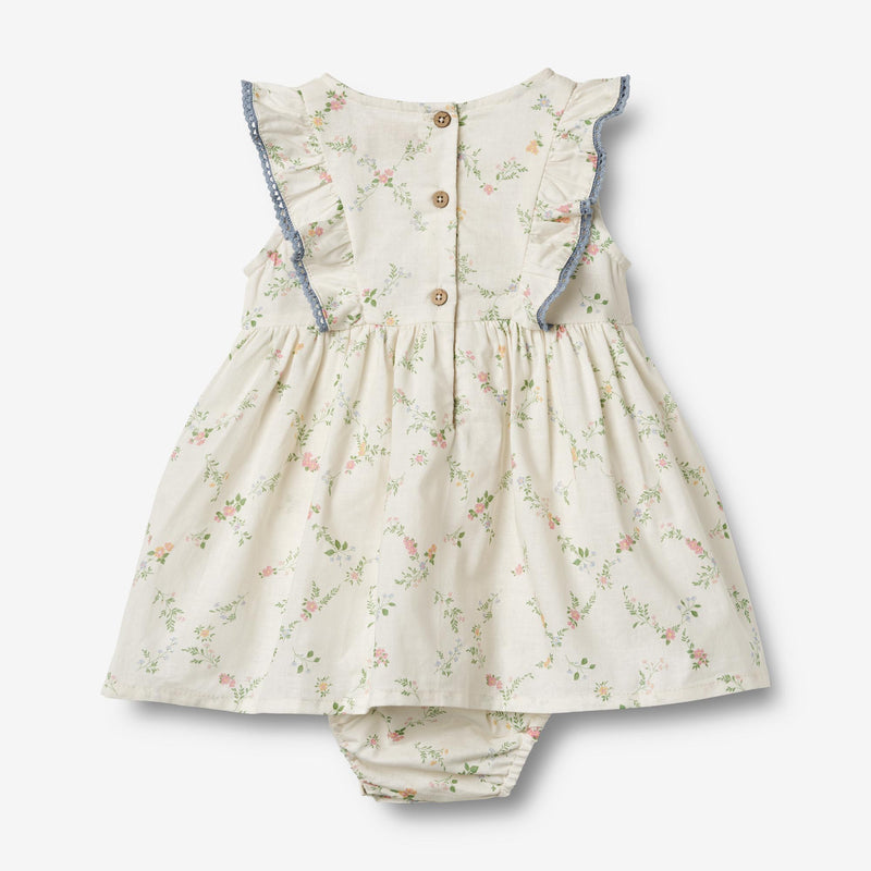 Wheat Main Kortærmet Bodykjole Sofia Suit 9426 ivory checked flowers