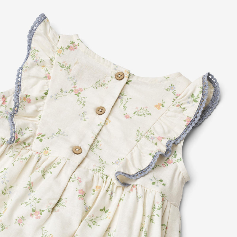 Wheat Main Kortærmet Bodykjole Sofia Suit 9426 ivory checked flowers
