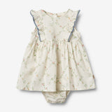 Wheat Main Kortærmet Bodykjole Sofia Suit 9426 ivory checked flowers