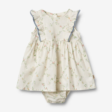Wheat Main Kortærmet Bodykjole Sofia Suit 9426 ivory checked flowers