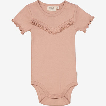 Wheat Main  Kortærmet Flæse Rib Body Underwear/Bodies 2031 rose dawn
