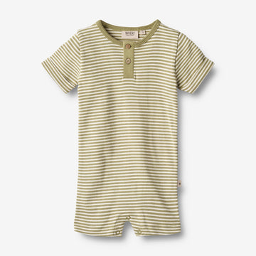 Wheat Main   Kortærmet Heldragt Alfred Jumpsuits 4126 sage green stripe