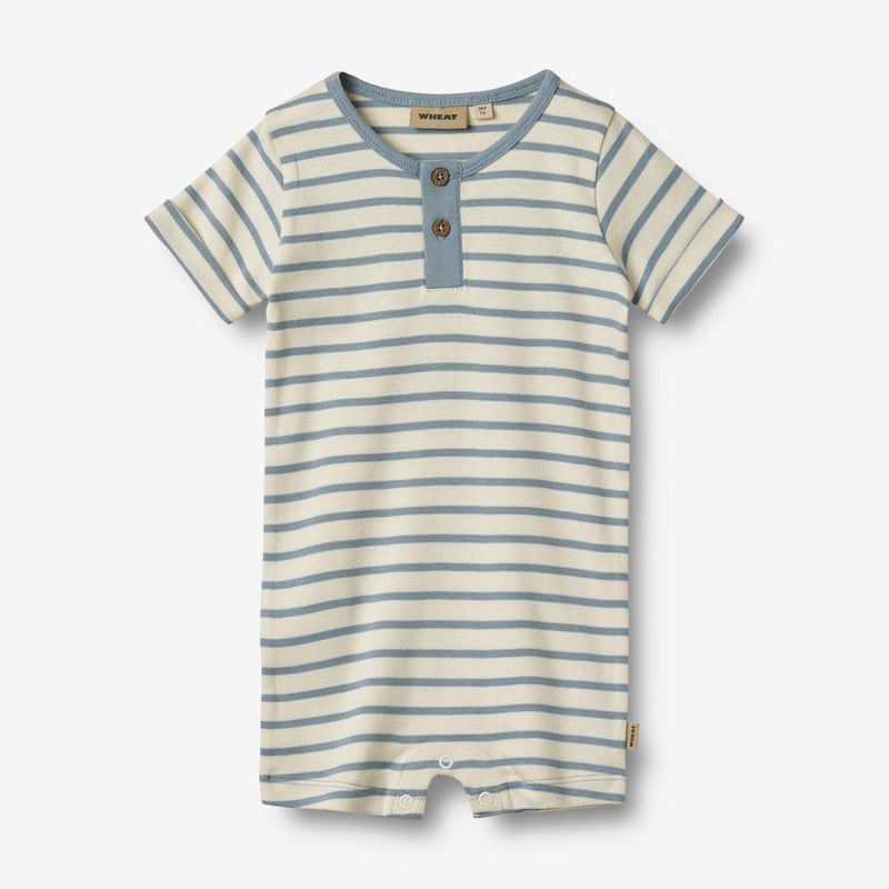 Wheat Main Kortærmet Heldragt Alfred | Baby Jumpsuits 1479 shell stripe