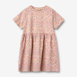 Wheat Main Kortærmet Jersey Kjole Anna Dress 9876 magenta heart flowers