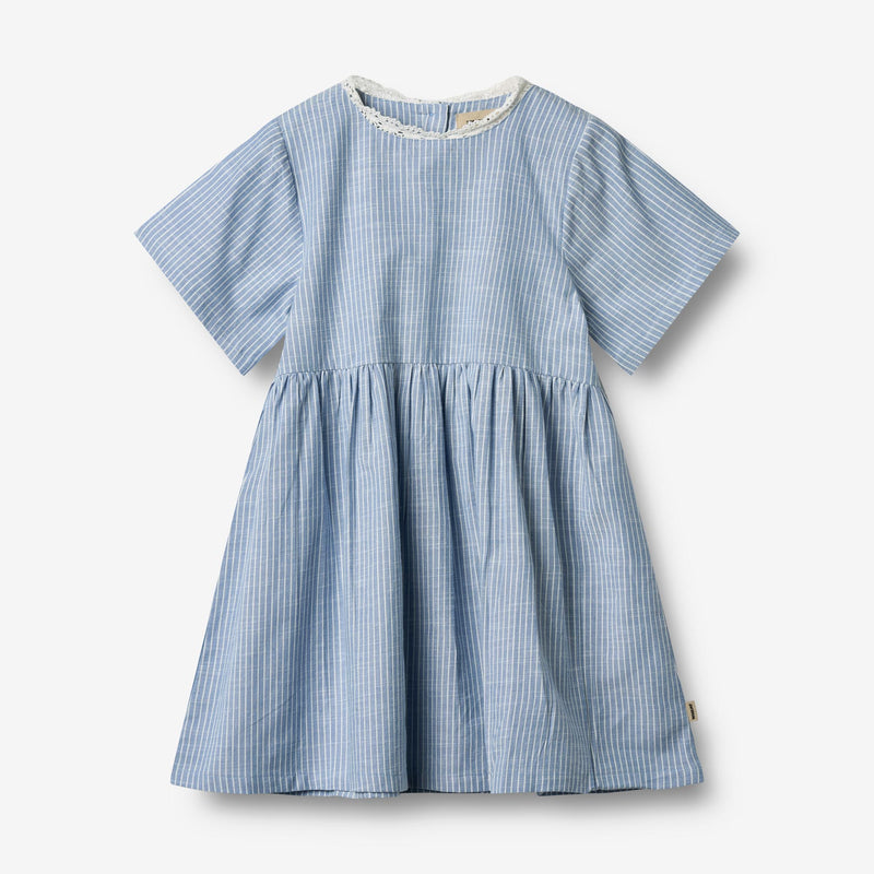Wheat Main Kortærmet Kjole Elma Dress 1048 blue stripe