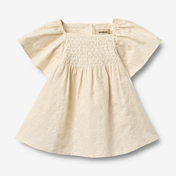 Wheat Main Kortærmet Kjole Elva Dress 3129 eggshell