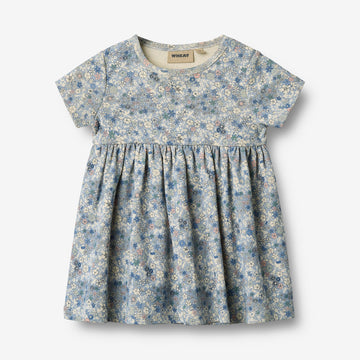 Wheat Main Kortærmet Kjole Nova Dress 9418 blue summer flowers