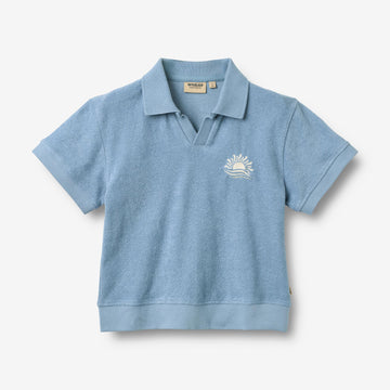 Wheat Main Kortærmet Polo T-Shirt Marlo T-Shirt 1260 faded denim