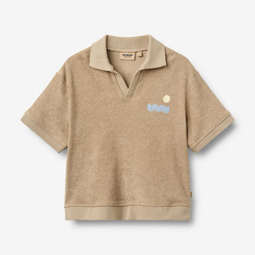 Wheat Main Kortærmet Polo T-Shirt Marlo T-Shirt 9608 sand stone