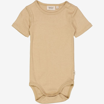 Wheat Main  Kortærmet Rib Body Underwear/Bodies 3308 latte
