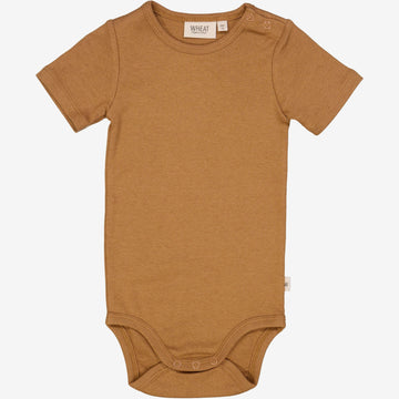 Wheat Main  Kortærmet Rib Body Underwear/Bodies 5073 caramel