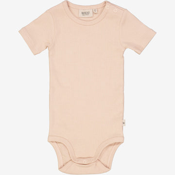 Wheat Main  Kortærmet Rib Body Underwear/Bodies 2032 rose dust