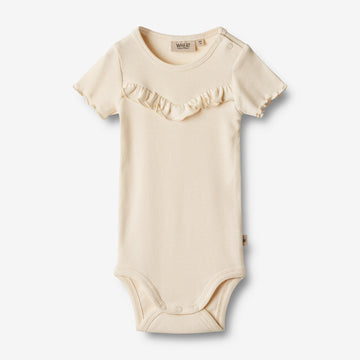 Wheat Main   Kortærmet Rib Body Edith Underwear/Bodies 3171 cream