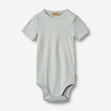 Wheat Main Kortærmet Rib Body Timo Underwear/Bodies 1560 soft blue