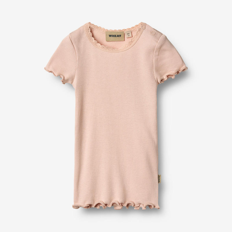 Wheat Main Kortærmet Rib T-Shirt Katie T-Shirt 2400 powder