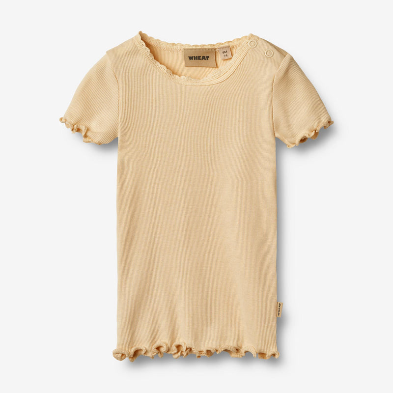 Wheat Main Kortærmet Rib T-Shirt Katie T-Shirt 9430 macadamia