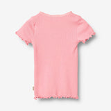 Wheat Main Kortærmet Rib T-Shirt Katie T-Shirt 9638 bubblegum