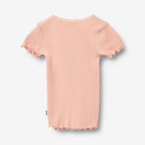 Wheat Main Kortærmet Rib T-Shirt Katie T-Shirt 9658 rose cloud