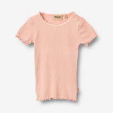 Wheat Main Kortærmet Rib T-Shirt Katie T-Shirt 9658 rose cloud